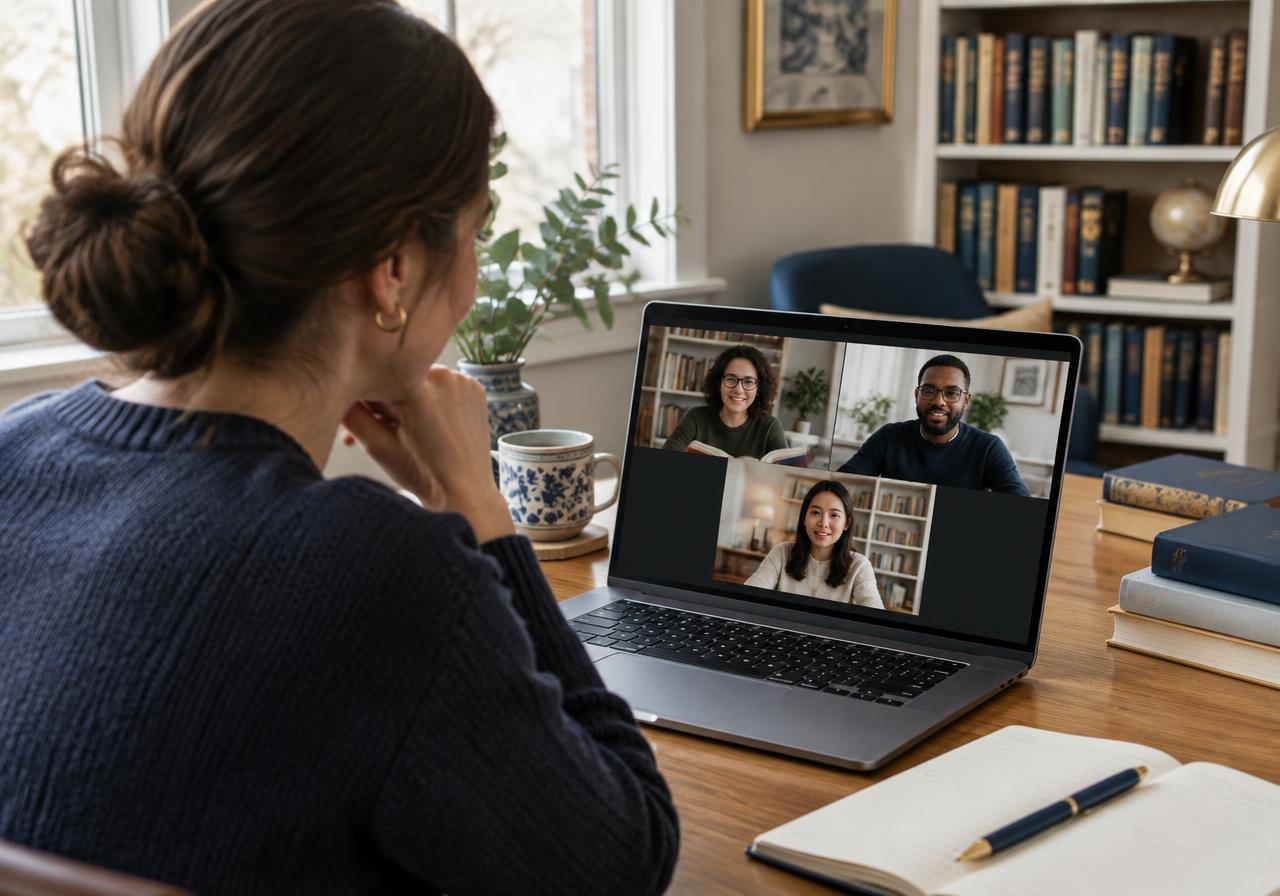Illustrative scene: online reading groups